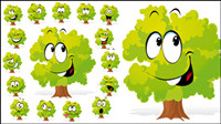 Cartoon arbres face  02 - vecteur