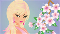 Cartoon Four Seasons Beaut 02 - matriel vecteur