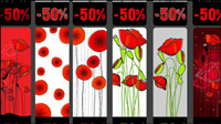 Flores Tema descuento etiqueta vector material