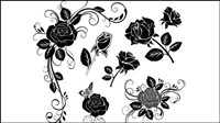 Peinte  la main matriel fleurs 02 - vecteur