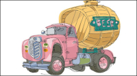 Peinte  la main cartoon voiture -05