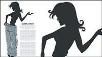 Moda silueta de la belleza 04 - vector