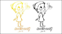 Tir par la main vecteur matriel de dessins anims