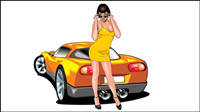 Beaut sexy et voiture de sport 04 - matriel vecteur