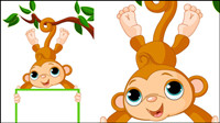 Image de dessin anim Singe 02 - matriel vecteur