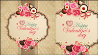 Old-fashioned Valentine cartes Vecteur -05