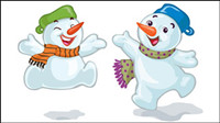 Dessin anim de Noël de bonhomme de neige 02 - matriel vecteur