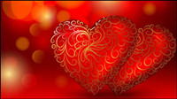Beau fond rouge de coeur - matriel vecteur