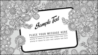 Lnea arte de la cubierta tarjeta floral - vector de material