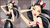Cartoon sexy belle femme 01 - matriel vecteur