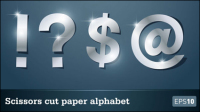 Letras estrella de papel de corte 02 - vector de material