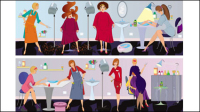 Cartoon Barber ilustrador 01 - vector de material