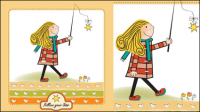 Niños de la historieta ilustrador de 01 - vector de material