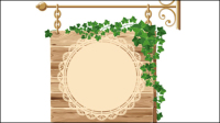 Exquisite tiquette en bois 01 - matriel vecteur