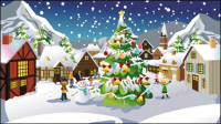 Navidad escena Illustrator 03 - vector de material