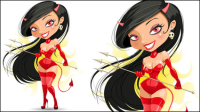 Cartoon beaut image 01 - matriel vecteur