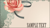 Vintage Roses Card texte modle vecteur matriel -1