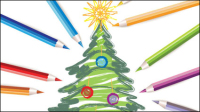 Arbre de Noël dcor 02 - vecteur