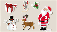 Elementos de la Navidad pegatinas 01 - vector de material