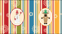 Cartoon Christmas pattern background 01 - vector material