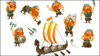 Cartoon caractres du jeu set - vecteur matriel