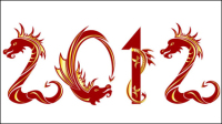 2012 Anne du motif cratif dragon 04 - matriel vecteur
