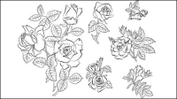 Peinte  la main matriau fleurs 04 - matriel vecteur