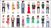 Cartoon pixel art de caractre 03 - matriel vecteur