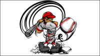 Cartoon Baseball Character 04 - matriel vecteur