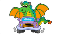Dragon 01 de dessin anim mignon - vecteur matriel