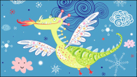 Cartoon dinosaure illustration de fond 01 - vecteur matriel