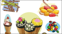 Pasteles de dibujos animados 02 - vector de material