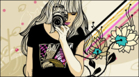 Cartoon Girls 05 - vector de material