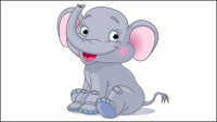 Elefante de la historieta 01 - vector de material
