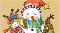 Bande dessine de Noël illustrateur 01 - matriel vecteur