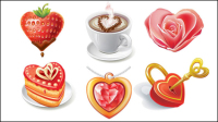 Élments romantiques Saint-Valentin 01 - matriel vecteur