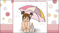 Carte fille mignonne 01 - matriel vecteur