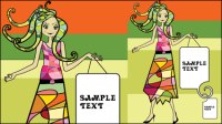 Cartoon image Beauty 02 - matriel vecteur