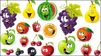 Expresin de fruta de dibujos animados - vector de material