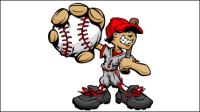 Personnage de dessin anim de baseball 03 - matriel vecteur