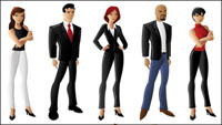 Personnages de dessins anims de 02 cols blancs - vecteur matriel