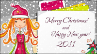 Noël image Fille de dessin anim - vecteur matriel