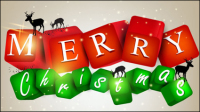 Fond color avec des lments de Noël 05 - matriel vecteur