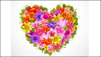 Valentine fond de fleurs 02 - matriel vecteur