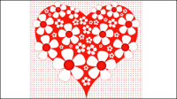 Da de San Valentn tarjeta en forma de corazn 03 - vector de material