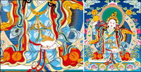 Lin tibtain Thangka mre de trois lignes de vide vecteur AI