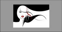 Vector filles aux cheveux longs qui coule matriel