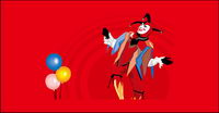 Ballons et clown vecteur matriel
