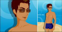 Vector matriel de maillots de bain hommes