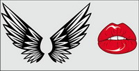 Ailes, des lvres Vector